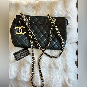 Vintage Chanel 24k Gold Zip Tote